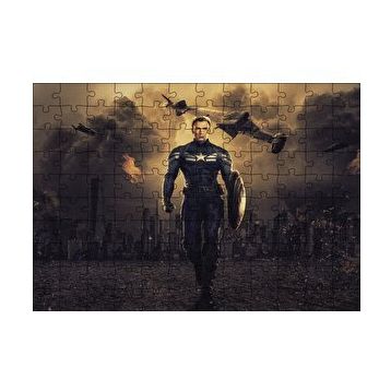 Cakapuzzle Captain America Gecede Savaş 120 Parça Ahşap Puzzle