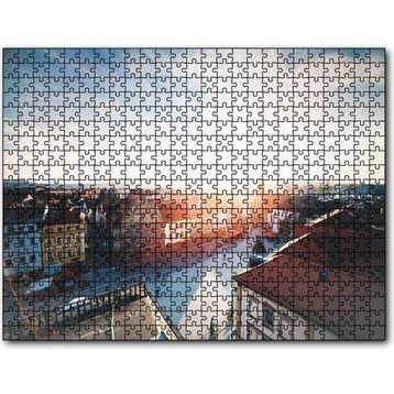 Cakapuzzle Çatıdan Şehir ve Güneş Işıkları Mdf 120 Parça Puzzle