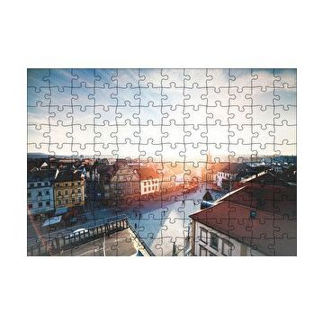 Cakapuzzle Çatıdan Şehir ve Güneş Işıkları Mdf 120 Parça Puzzle