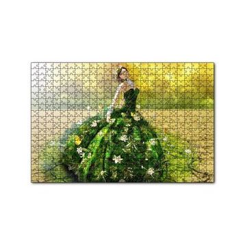 Cakapuzzle Çatlak Topraklar ve Yeşeren Elbiseli Kız 120 Parça Ahşap Puzzle