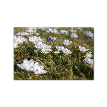 Cakapuzzle Çayırda Beyaz Çiğdem Çiçekleri 120 Parça Ahşap Puzzle