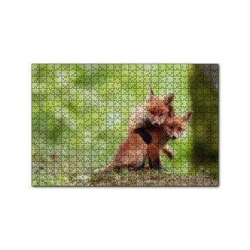 Cakapuzzle Çayırda Birbiriyle Oynayan Yavru Tilkiler 120 Parça Ahşap Puzzle