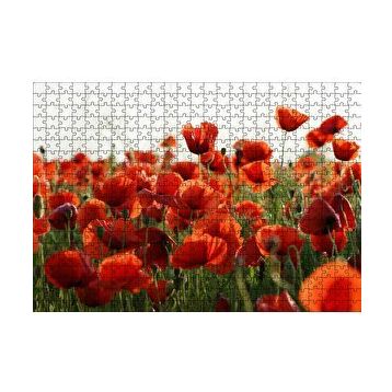 Cakapuzzle Çayırda Kırmızı Gelincikler 120 Parça Ahşap Puzzle