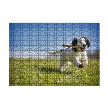Cakapuzzle Çayırda Oyun Oynayan Sevimli Köpek 120 Parça Ahşap Puzzle