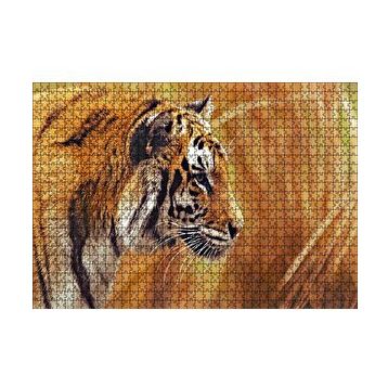 Cakapuzzle Çayırlar Arasında Kamufle Kaplan 120 Parça Ahşap Puzzle