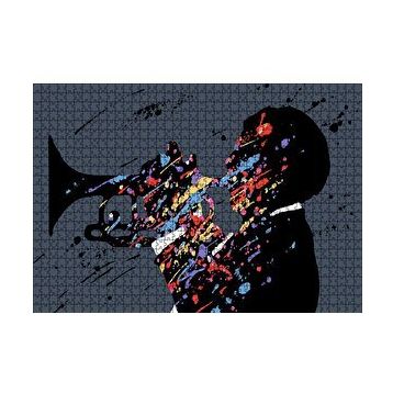 Cakapuzzle Caz Trompetçi Renkli Mozaik 120 Parça Ahşap Puzzle