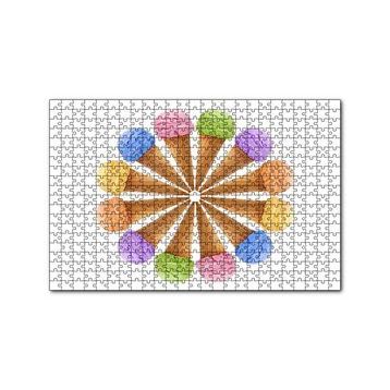 Cakapuzzle Çeşitli Kornet Dondurma Yelpazesi 120 Parça Ahşap Puzzle
