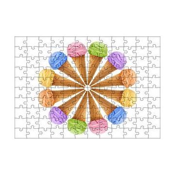 Cakapuzzle Çeşitli Kornet Dondurma Yelpazesi 120 Parça Ahşap Puzzle