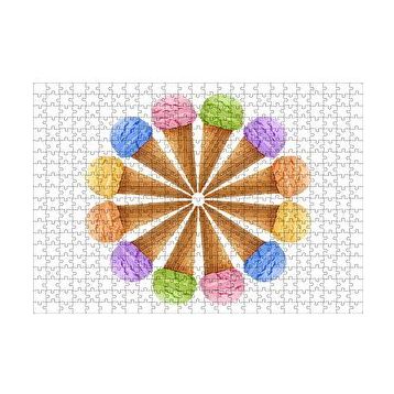Cakapuzzle Çeşitli Kornet Dondurma Yelpazesi 120 Parça Ahşap Puzzle