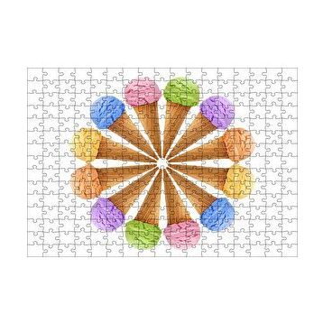 Cakapuzzle Çeşitli Kornet Dondurma Yelpazesi 120 Parça Ahşap Puzzle