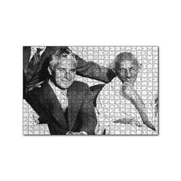 Cakapuzzle Charles Chaplin ve Mahatma Gandhi Gülümsüyor 120 Parça Ahşap Puzzle