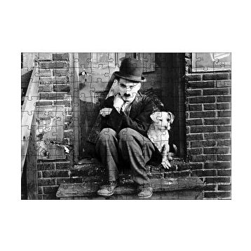 Cakapuzzle Charlie Chaplin Ve Sevimli Köpeği 120 Parça Ahşap Puzzle