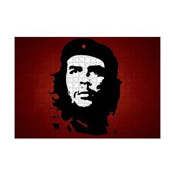 Cakapuzzle Che Guevara Kırmızı Zemine Gölge Sanatı 120 Parça Ahşap Puzzle