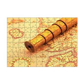 Cakapuzzle Christopher Columbus Harita Ve Dürbün 120 Parça Ahşap Puzzle