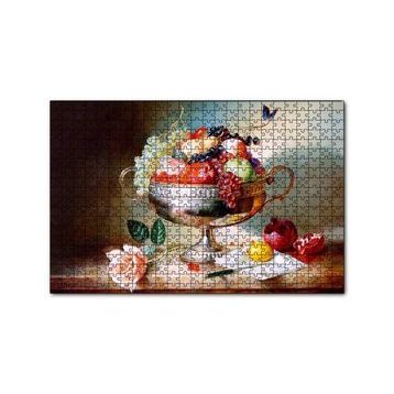 Cakapuzzle Çiçek Meyve Tabağı Görseli 120 Parça Ahşap Puzzle