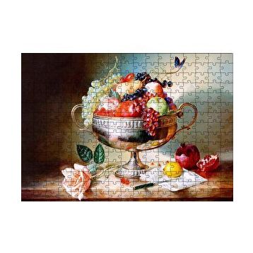 Cakapuzzle Çiçek Meyve Tabağı Görseli 120 Parça Ahşap Puzzle