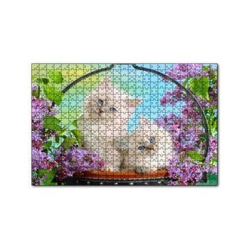 Cakapuzzle Çiçek Ve Sevimli Kediler 120 Parça Ahşap Puzzle