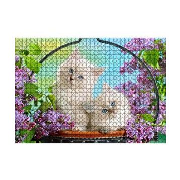 Cakapuzzle Çiçek Ve Sevimli Kediler 120 Parça Ahşap Puzzle