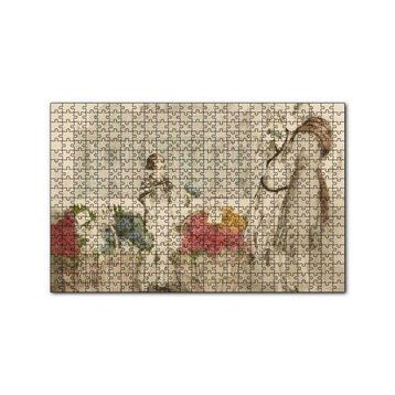 Cakapuzzle Çiçekçi Kız ve Müşterisi Kadınlar 120 Parça Ahşap Puzzle