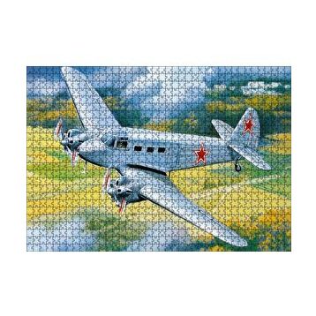 Cakapuzzle Çift Motorlu Nostaljik Uçak 120 Parça Ahşap Puzzle