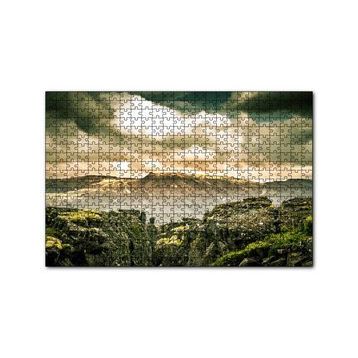 Cakapuzzle Çıplak Tepeler Bulutlar ve Kayalıklar 120 Parça Ahşap Puzzle