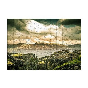 Cakapuzzle Çıplak Tepeler Bulutlar ve Kayalıklar 120 Parça Ahşap Puzzle