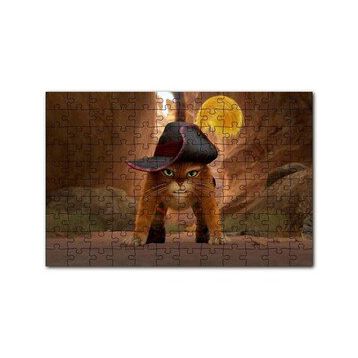 Cakapuzzle Çizmeli Kedi Çizgi film Görseli 120 Parça Ahşap Puzzle
