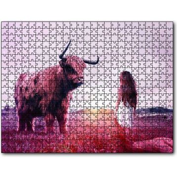 Cakapuzzle Çocuk ve Boğa 120 Parça Ahşap Puzzle