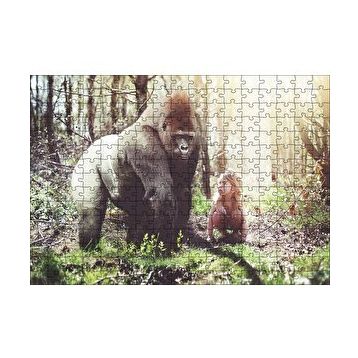 Cakapuzzle Çocuk Ve Goril Görseli 120 Parça Ahşap Puzzle