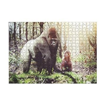 Cakapuzzle Çocuk Ve Goril Görseli 120 Parça Ahşap Puzzle
