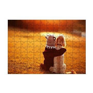 Cakapuzzle Çocuk ve Köpek Best Friends 120 Parça Ahşap Puzzle