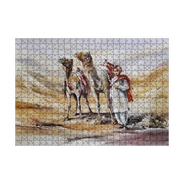 Cakapuzzle Çölde İki Deve ve Rehber 120 Parça Ahşap Puzzle