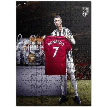 Cakapuzzle Cristiano Ronaldo Forma Kupa Gösteriyor Mdf 120 Parça Puzzle