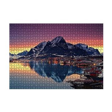 Cakapuzzle Dağ Göl Kasaba Görseli 120 Parça Ahşap Puzzle