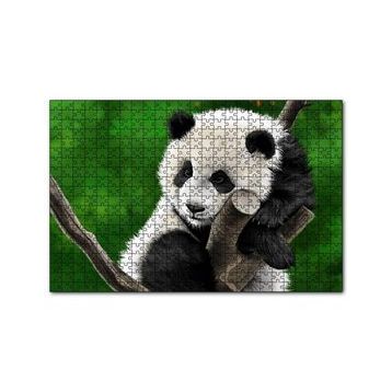 Cakapuzzle Dala Sarılmış Sevimli Panda Dijital Çizim 120 Parça Ahşap Puzzle