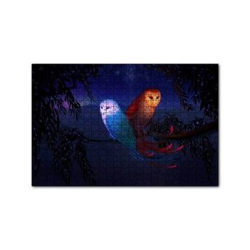 Cakapuzzle Dalda Fantastik Baykuşlar ve Işıklar Mdf 120 Parça Puzzle