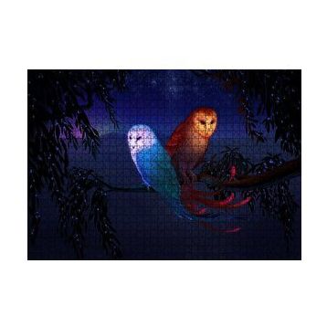 Cakapuzzle Dalda Fantastik Baykuşlar ve Işıklar Mdf 120 Parça Puzzle
