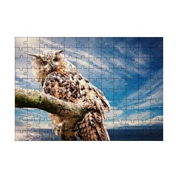 Cakapuzzle Daldaki Avcı Baykuş Deniz ve Bulutlar 120 Parça Ahşap Puzzle