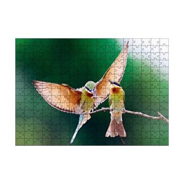 Cakapuzzle Daldaki Dişisini Besleyen Erkek Kuş 120 Parça Ahşap Puzzle