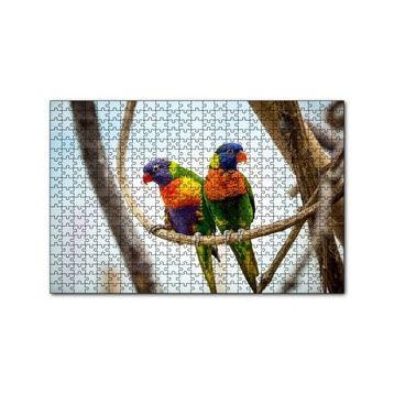 Cakapuzzle Daldaki Papağan Çift 120 Parça Ahşap Puzzle