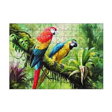 Cakapuzzle Daldaki Pappağanlar Görseli 120 Parça Ahşap Puzzle