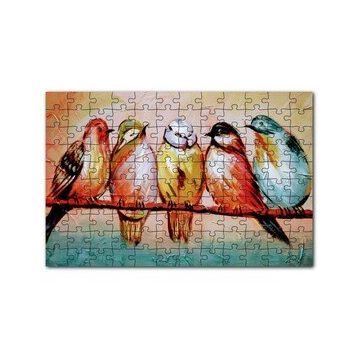 Cakapuzzle Daldaki Renkli Kuş Sanatsal Görsel 120 Parça Ahşap Puzzle