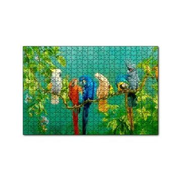 Cakapuzzle Daldaki Renkli Papğanlar Görseli 120 Parça Ahşap Puzzle
