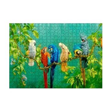 Cakapuzzle Daldaki Renkli Papğanlar Görseli 120 Parça Ahşap Puzzle