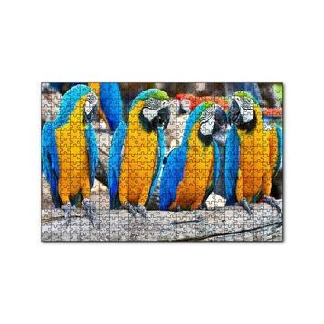 Cakapuzzle Daldaki Sarı Mavi Macaw Papağanları 120 Parça Ahşap Puzzle