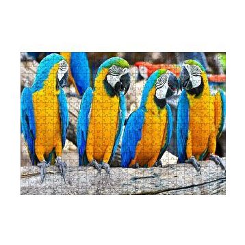 Cakapuzzle Daldaki Sarı Mavi Macaw Papağanları 120 Parça Ahşap Puzzle