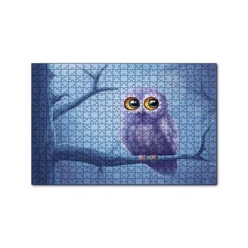 Cakapuzzle Daldaki Sevimli Gri Baykuş 120 Parça Ahşap Puzzle