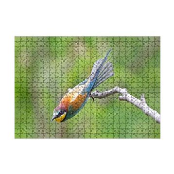 Cakapuzzle Daldan Ayrılmak Üzere Olan Rengarenk Kuş 120 Parça Ahşap Puzzle
