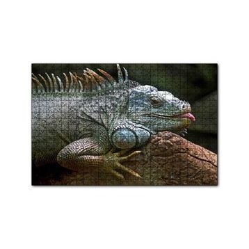 Cakapuzzle Dalın Üzerinde Dinlenen İguana 120 Parça Ahşap Puzzle