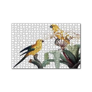 Cakapuzzle Dallar Arasında Sarı Papağanlar Gravür 120 Parça Ahşap Puzzle